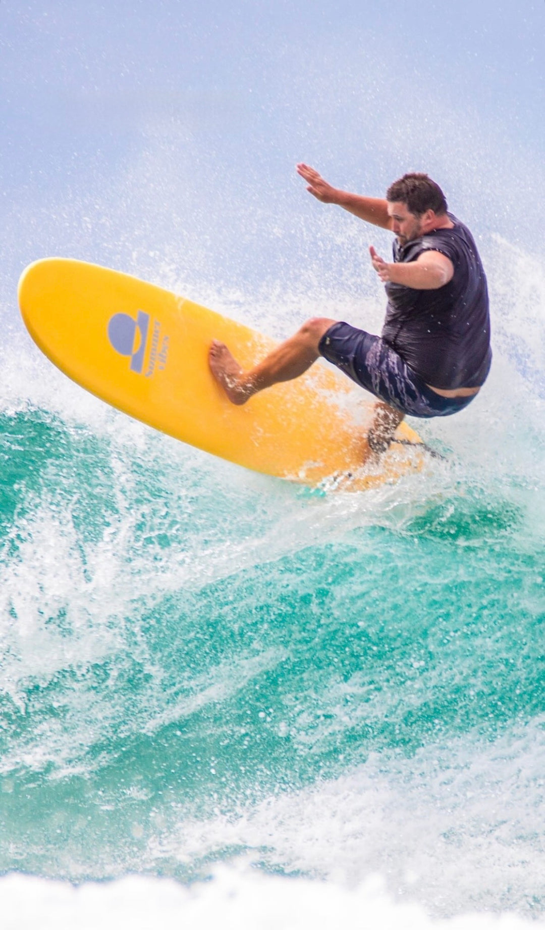 Summer vibes Mini Mal 8' Softboard - Light Yellow white