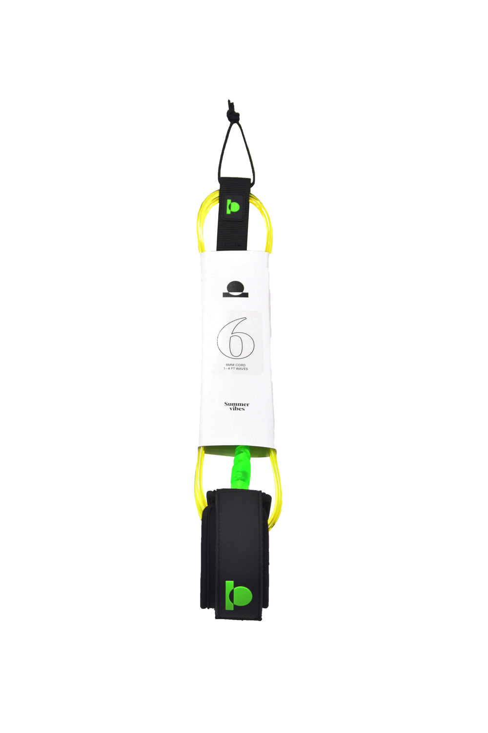 Summer vibes Session 6ft surfboard Leash Leg rope - Green Fluro - Summer vibes