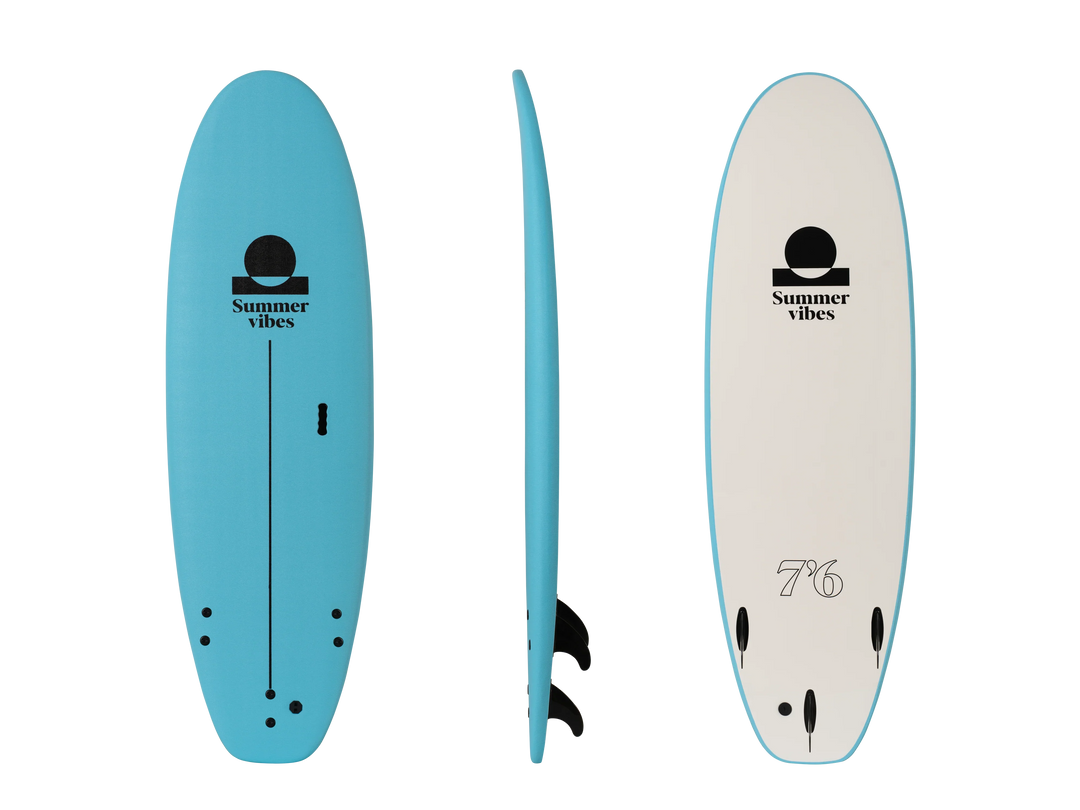 Summer vibes School Rental Widebody Softboard With Handle - Blue white - Summer vibes