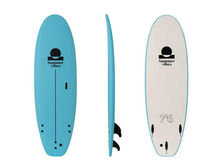 Summer vibes School Rental Widebody Softboard With Handle - Blue white - Summer vibes