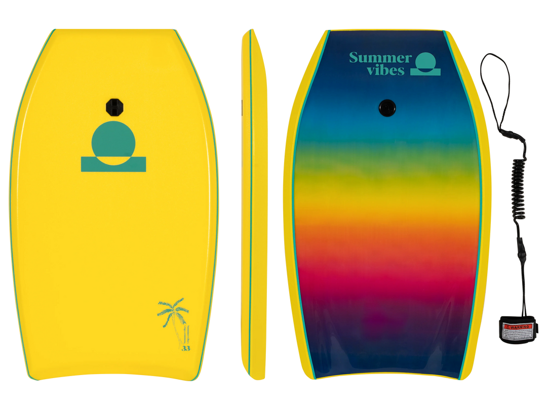 Summer vibes Grom 33" Bodyboard With Coil - Yellow fade - Summer vibes