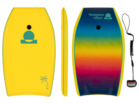 Summer vibes Grom 33" Bodyboard With Coil - Yellow fade - Summer vibes