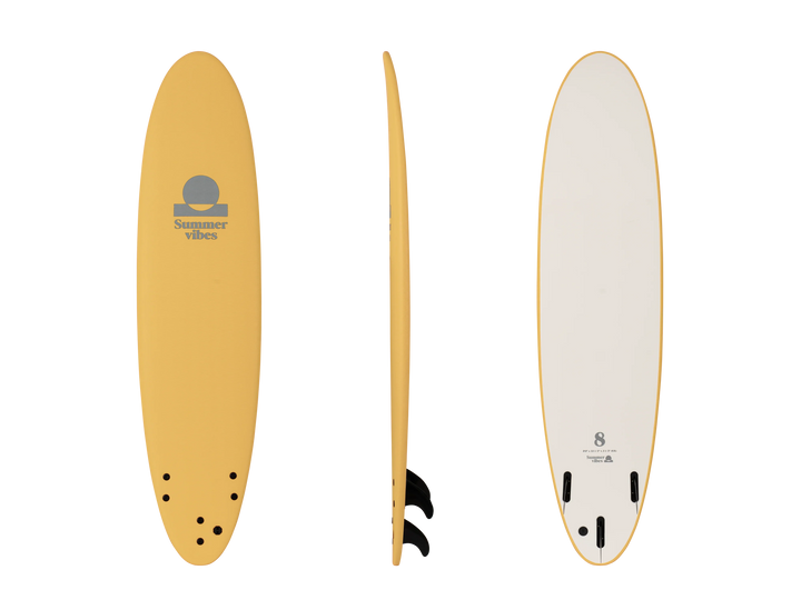 Summer vibes Mini Mal 8' Softboard - Light Yellow white - Summer vibes