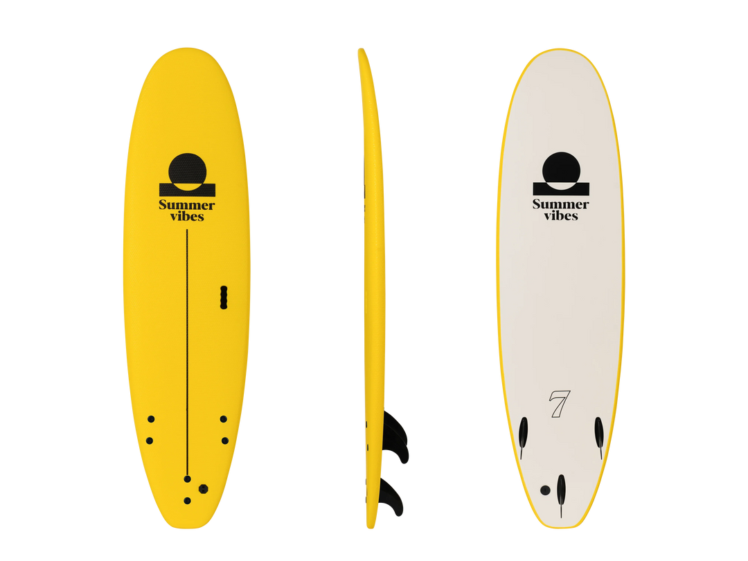 Summer vibes Stable Table Softboard with Handle - Yellow white