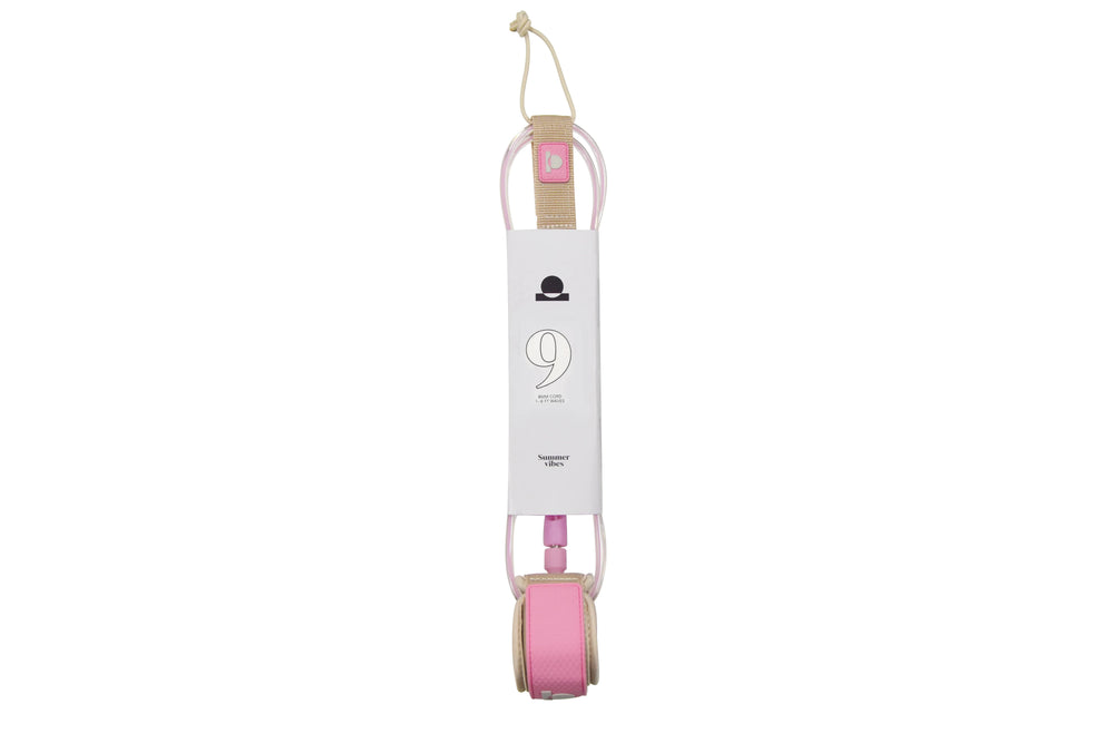 Summer vibes Session 9ft Longboard Surfboard Ankle Leash Leg rope - Pink - Summer vibes