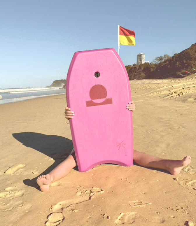 Summer vibes Sessions Bodyboard With Coil - Pink white
