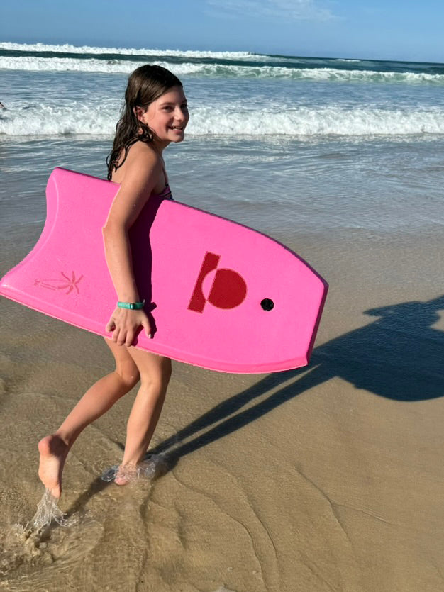 Summer vibes Sessions Bodyboard With Coil - Pink white