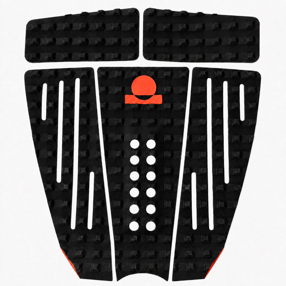 Summer vibes 5 Piece Extender Traction Pad – Black/Orange — separated pieces