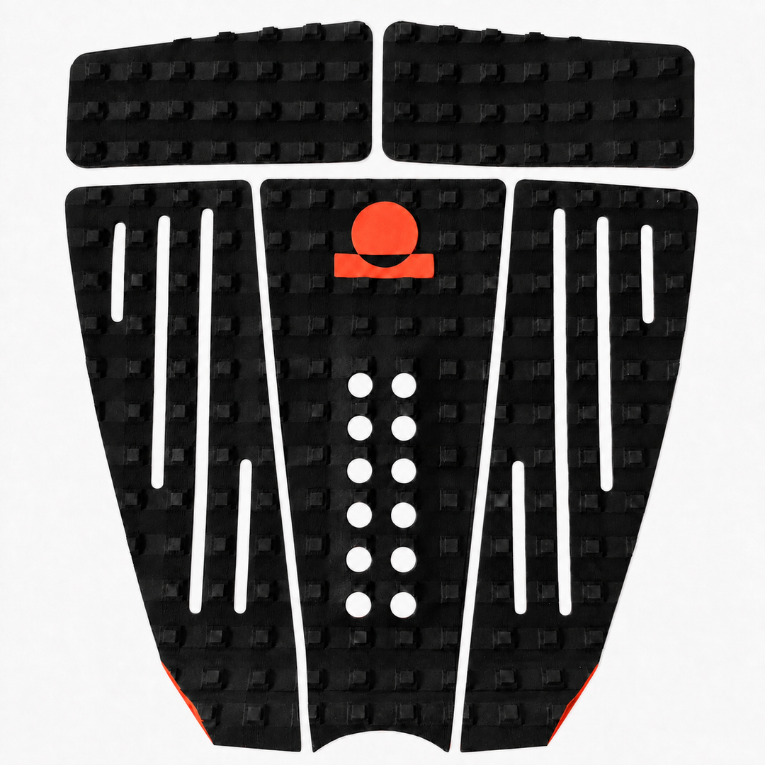 Summer vibes 5 Piece Extender Traction Pad – Black/Orange — separated pieces