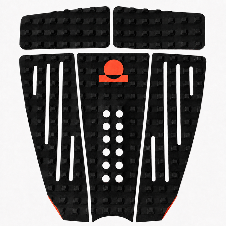 Summer vibes 5 Piece Extender Traction Pad – Black/Orange — separated pieces