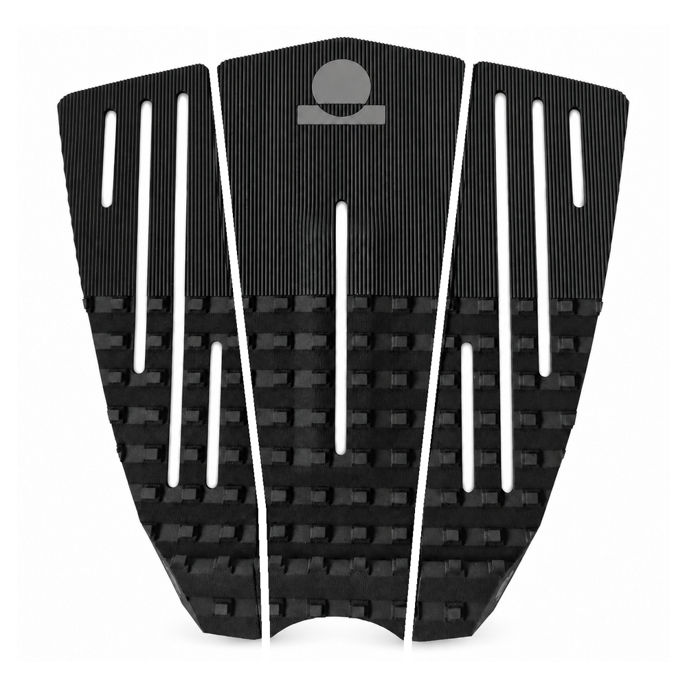 Summer vibes 3 Piece 50/50 Combo Traction Pad – Black/Black — separated pieces