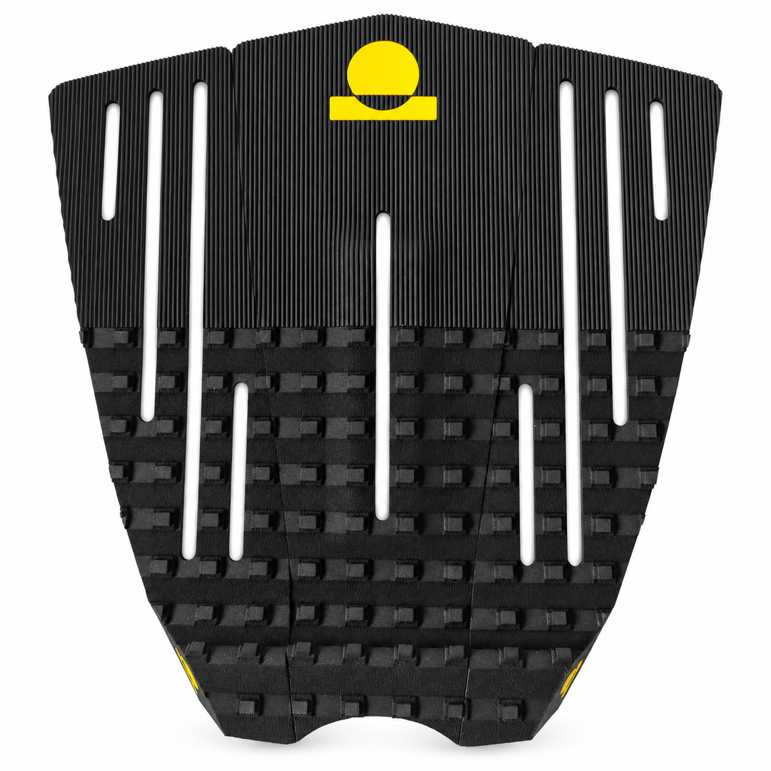 Summer vibes 3 Piece 50/50 Combo Traction Pad – Black/Yellow — top view