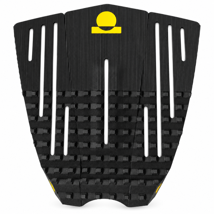 Summer vibes 3 Piece 50/50 Combo Traction Pad – Black/Yellow — top view