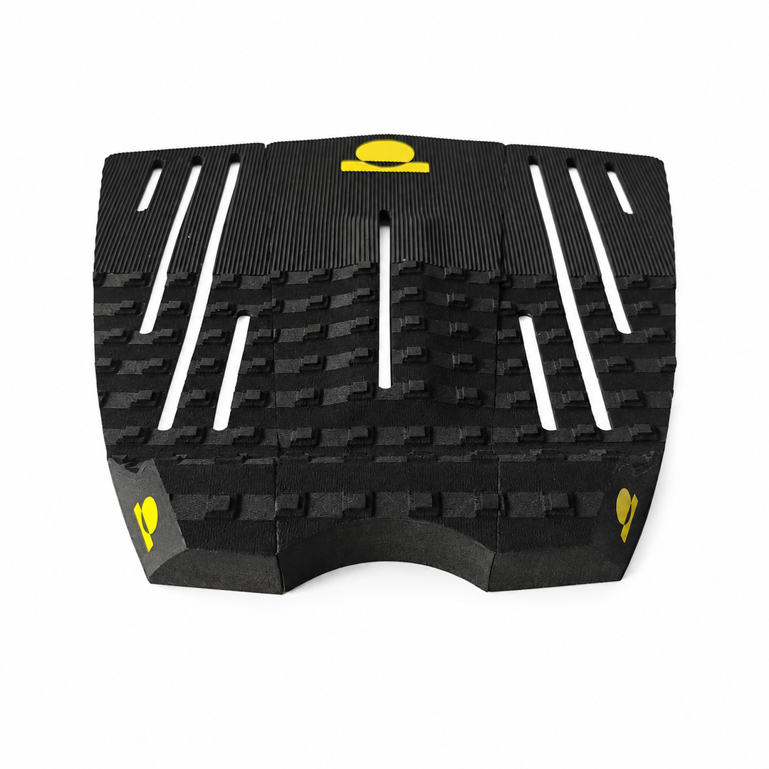 Summer vibes 3 Piece 50/50 Combo Traction Pad – Black/Yellow — front view
