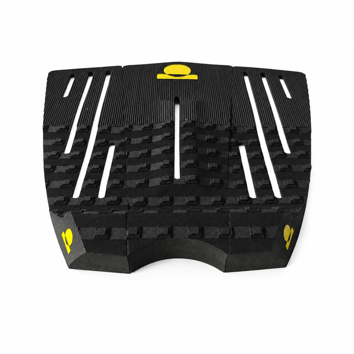 Summer vibes 3 Piece 50/50 Combo Traction Pad – Black/Yellow — front view