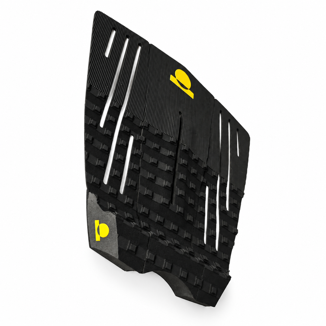Summer vibes 3 Piece 50/50 Combo Traction Pad – Black/Yellow — side view
