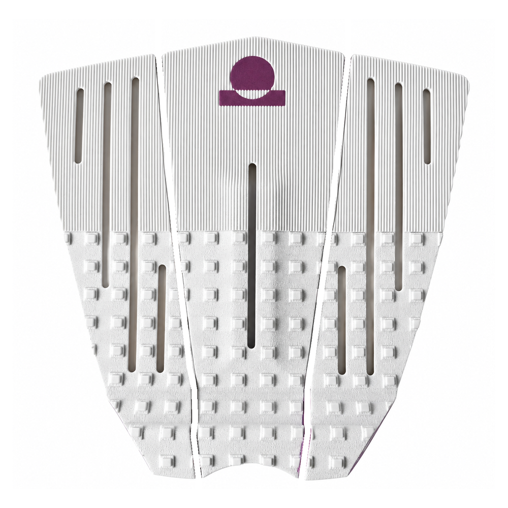 Summer vibes 3 Piece 50/50 Combo Traction Pad – White/Lilac — separated pieces