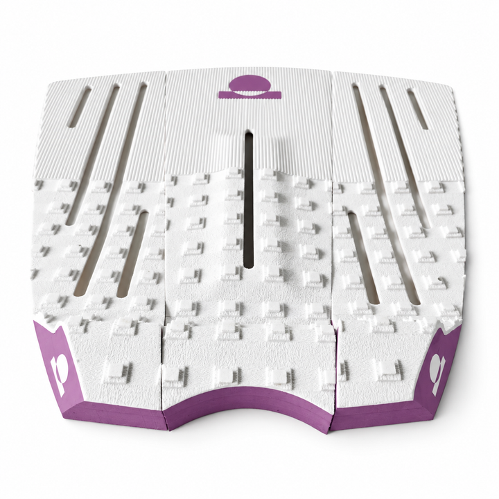 Summer vibes 3 Piece 50/50 Combo Traction Pad – White/Lilac — front view