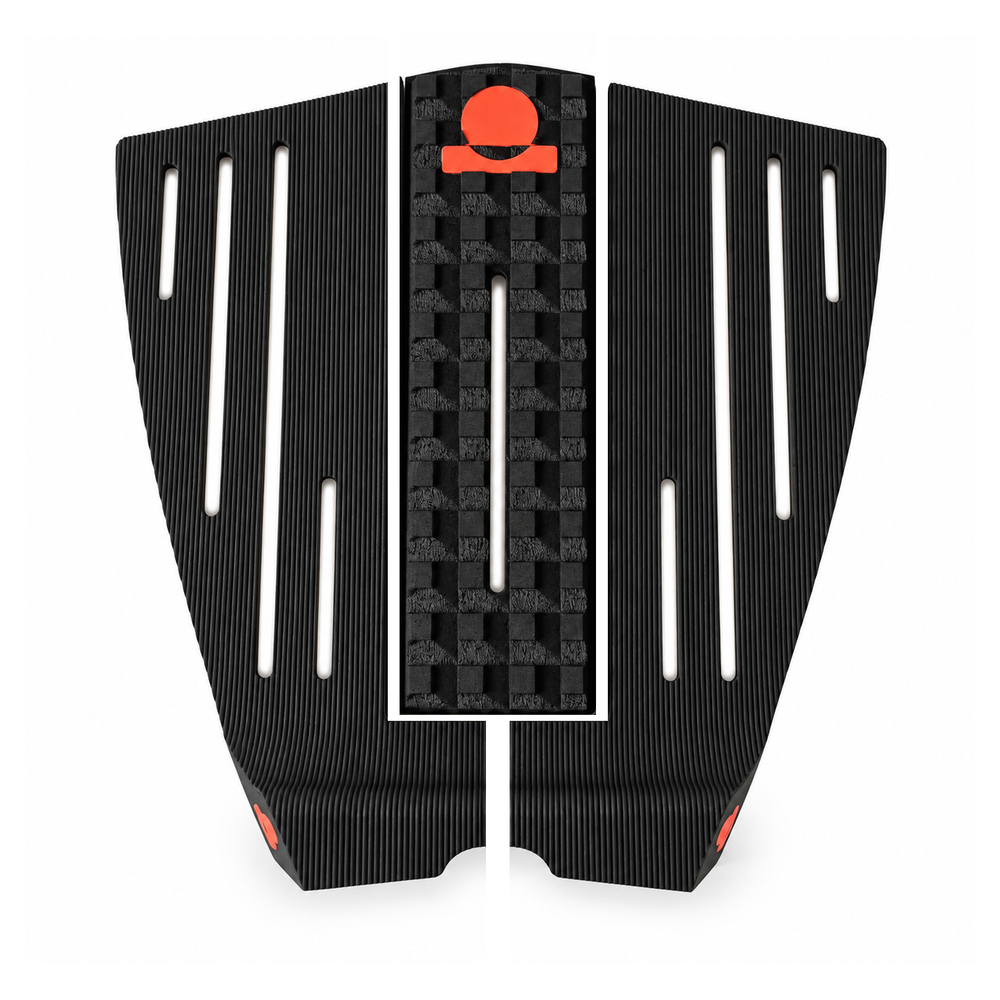 Summer vibes 3 Piece HiLo Combo Traction Pad – Black/Rust — separated pieces