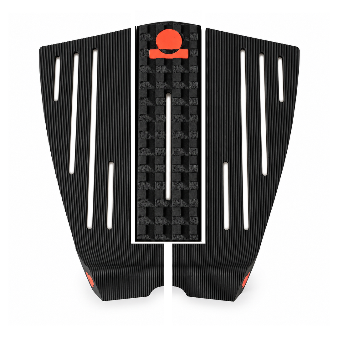 Summer vibes 3 Piece HiLo Combo Traction Pad – Black/Rust — separated pieces