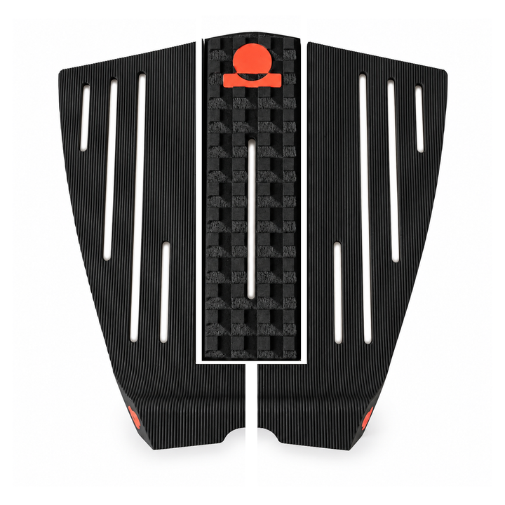 Summer vibes 3 Piece HiLo Combo Traction Pad – Black/Rust — separated pieces