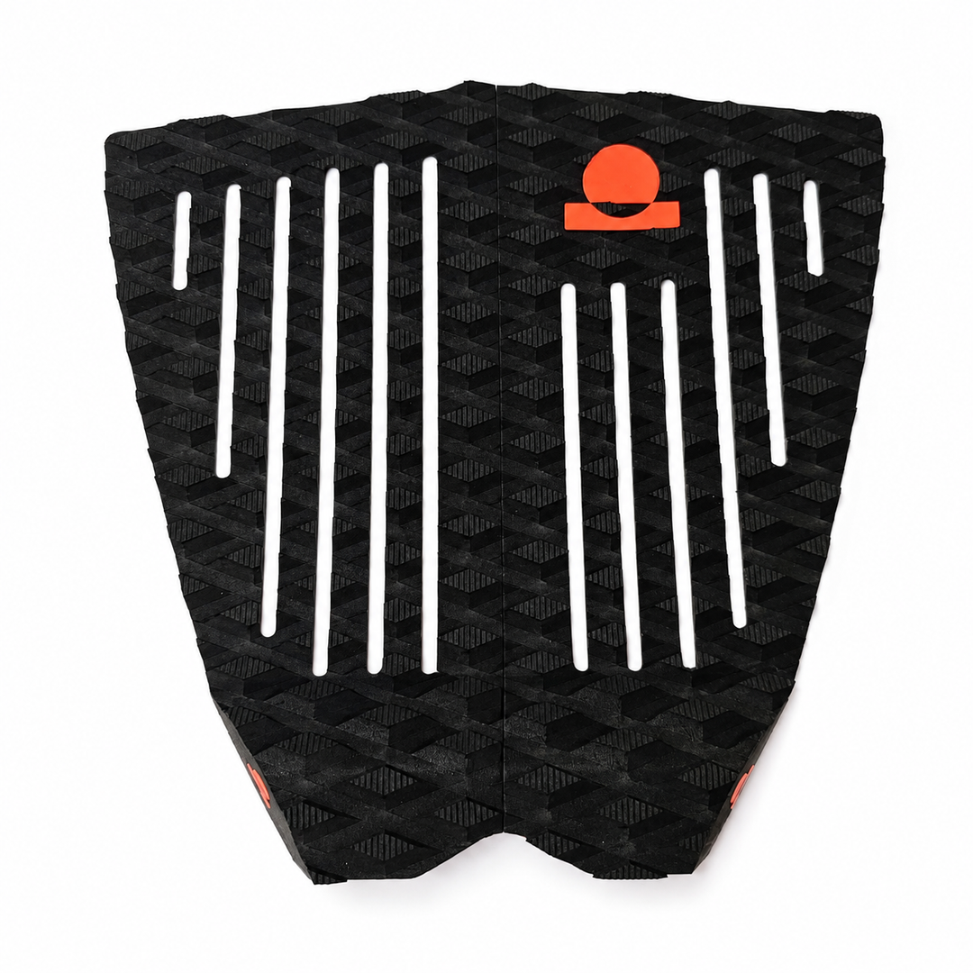 Summer vibes 2 Piece Lite Fish Traction Pad – Black/Rust — top view