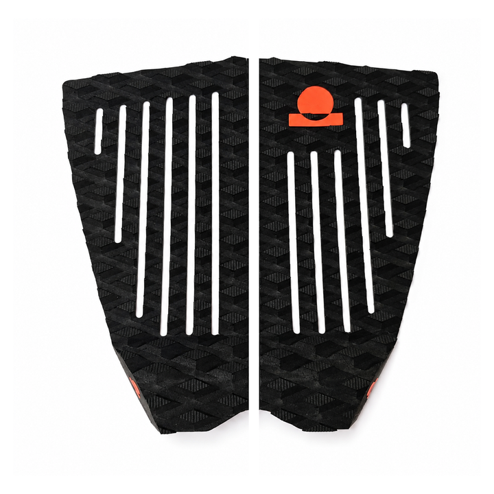 Summer vibes 2 Piece Lite Fish Traction Pad – Black/Rust — separated pieces