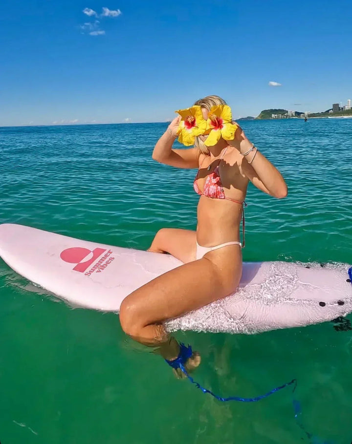 Summer vibes Longboard 9' Softboard - Pink white