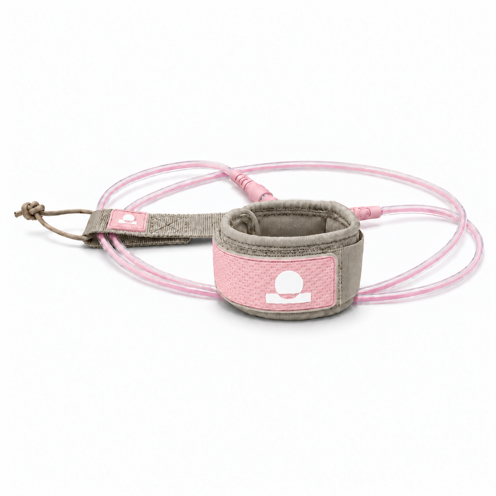 Summer Vibes Pink/Pink leash with cuff, cord and matching rail saver