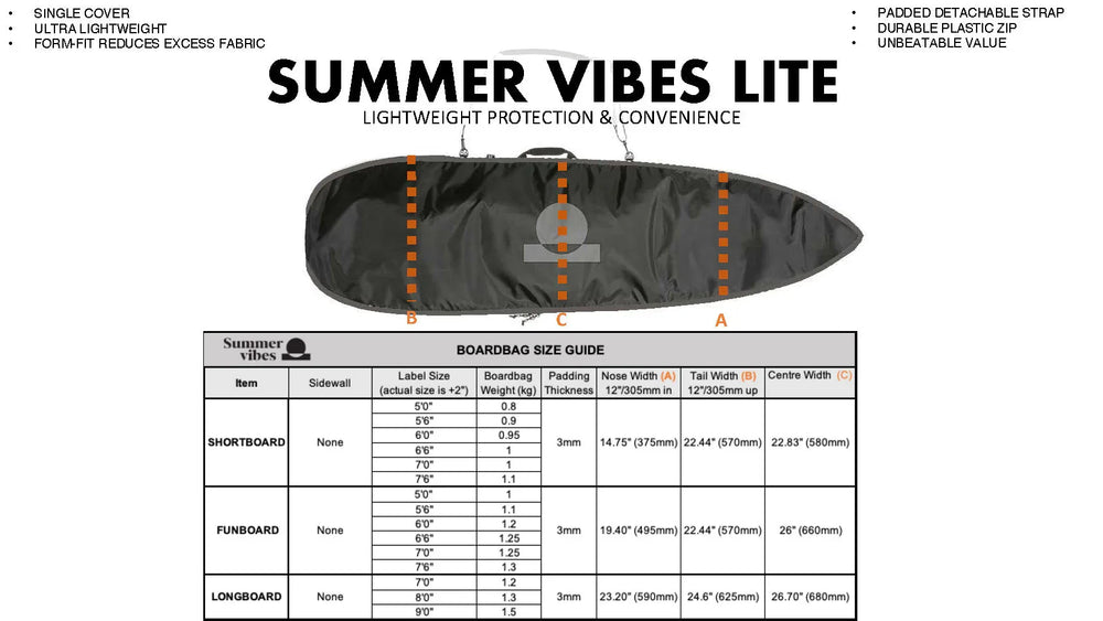 Summer vibes Lite Funboard Surfboard Boardbag - Summer vibes