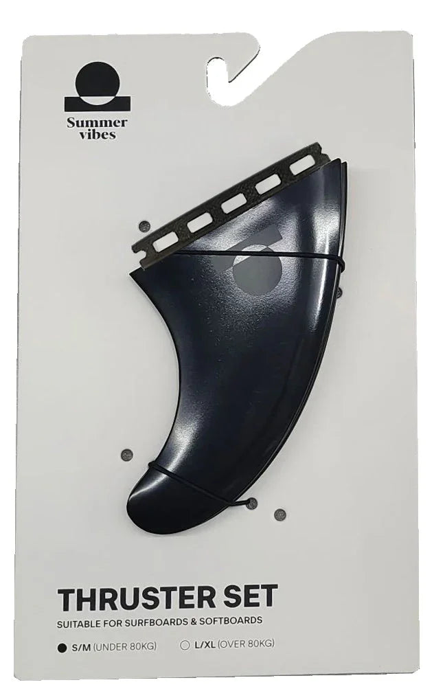 Summer vibes Session Thruster Fins (set of 3) Small-Medium Single Tab FutCompat - Summer vibes