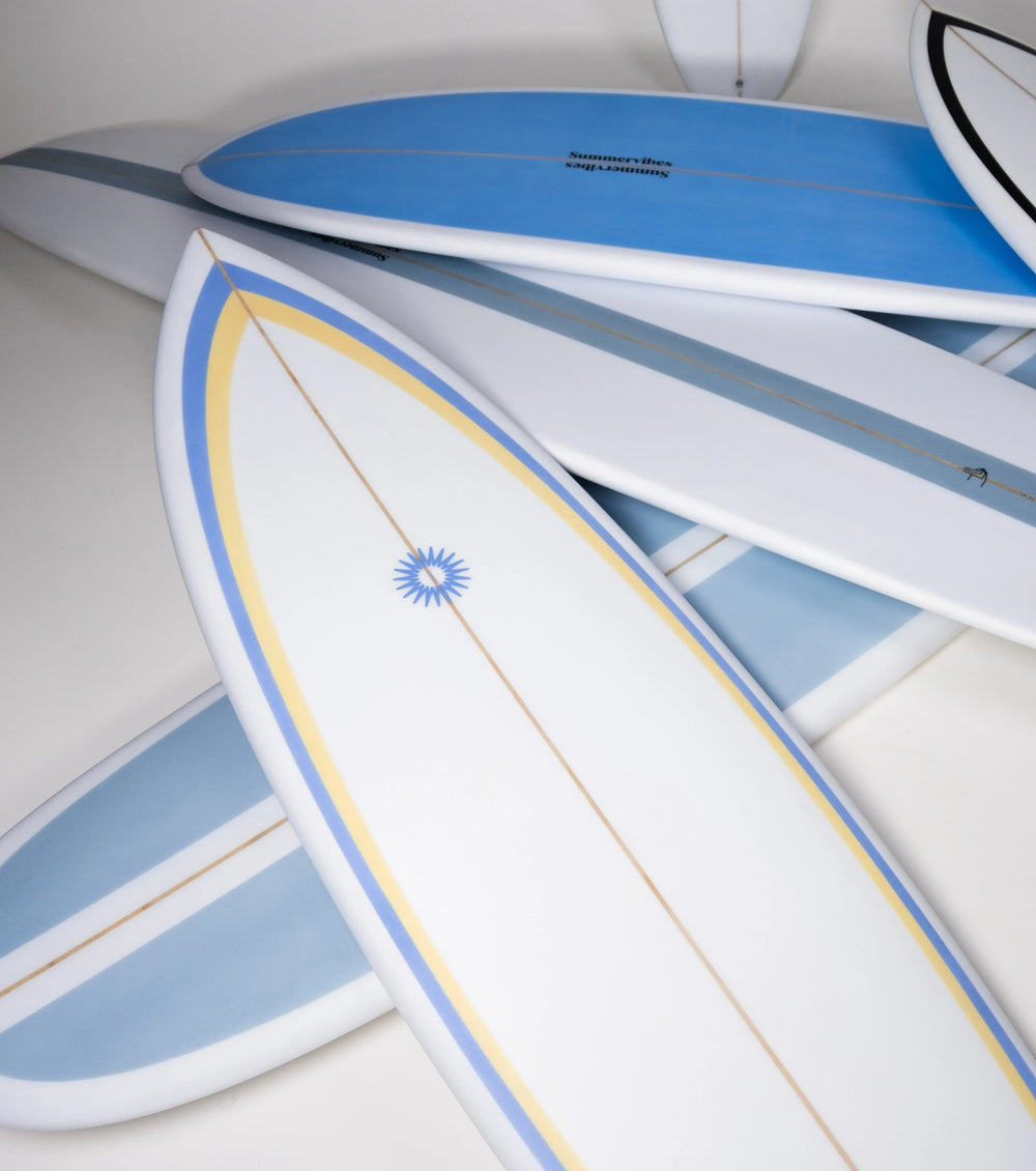 Summer vibes Fish Swallow Tail Surfboard - Blue / Tan - Summer vibes