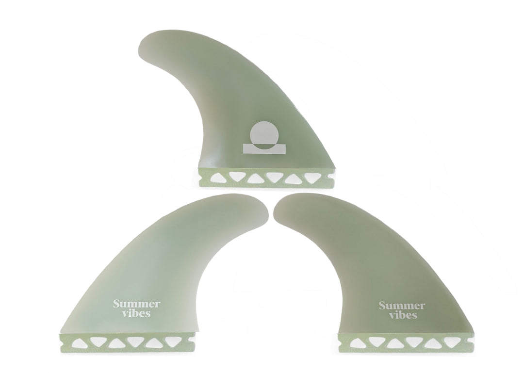 Summer vibes Session Thruster Fins (set of 3) Large - XL Single Tab FuturCompat - Clear