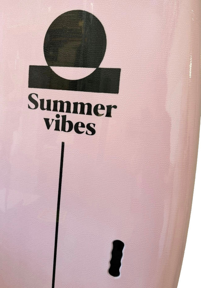 Summer vibes School Rental Widebody Softboard With Handle - Pink white - Summer vibes