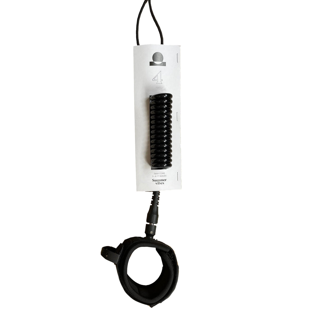 Summer vibes Session Bodyboard Bicep Coil Leash - Black - Summer vibes