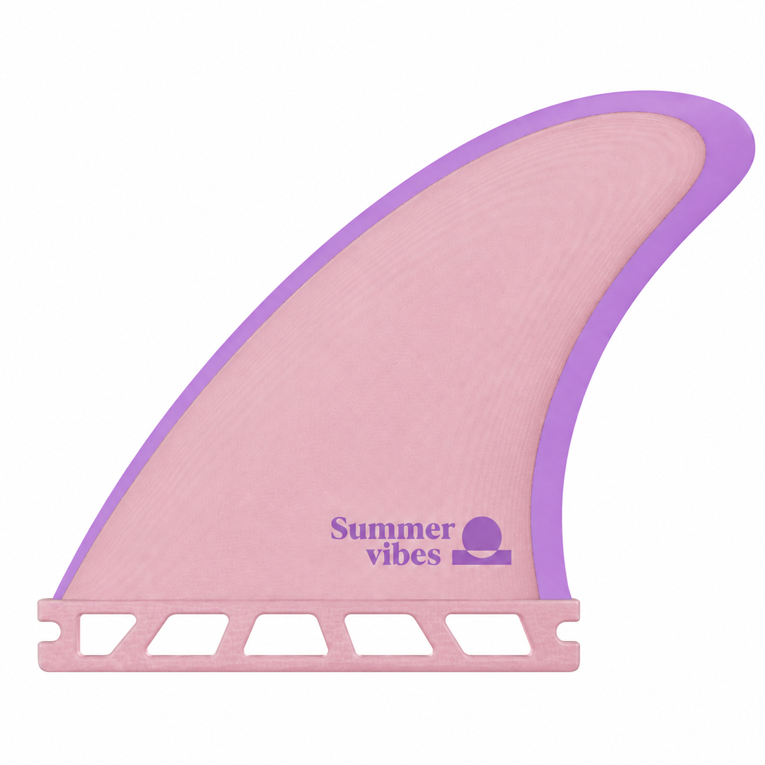 Summer vibes Perform Thruster 3-Fin Set Medium Future Compatible – Fibreglass Pink Lavender — product render