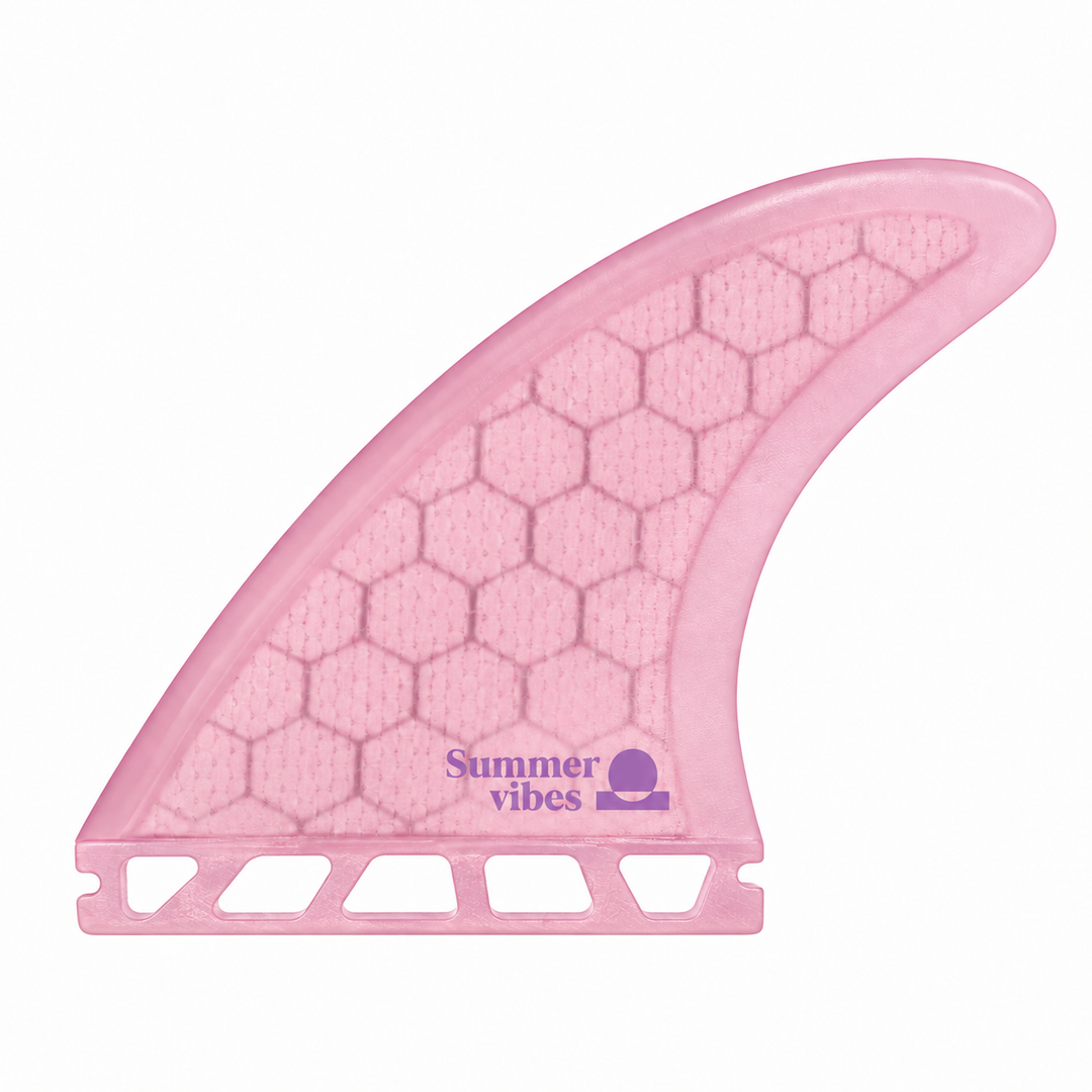 Summer vibes Perform Thruster 3-Fin Set Small Future Compatible – Pink — product render