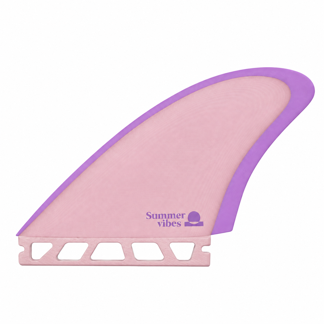Summer vibes Twin Keel 2-Fin Set Future Compatible – Fibreglass Pink Lavender — product render