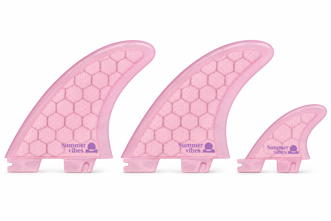 Summer vibes pink 2+1 Pivot Drive twin and trailer fin set — FCSII compatible