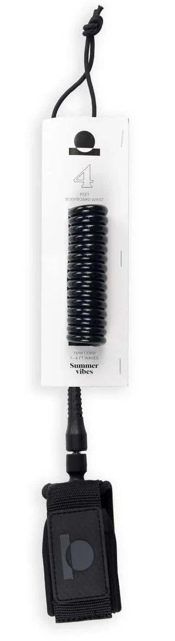 Summer vibes Session Bodyboard Wrist Coil Leash - Black - Summer vibes