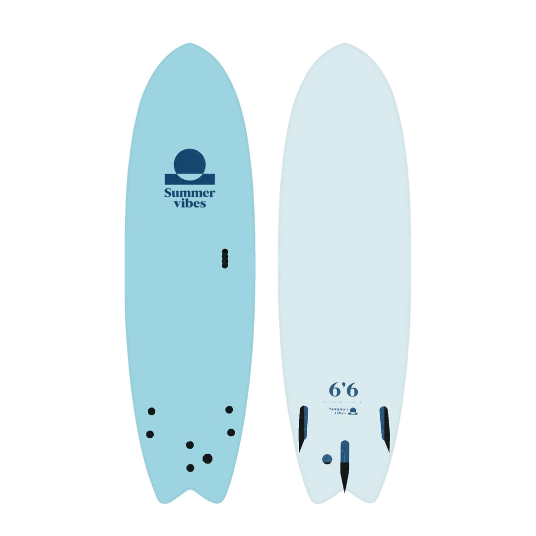 Summer vibes Fish 6'6 Softboard – Blue on white