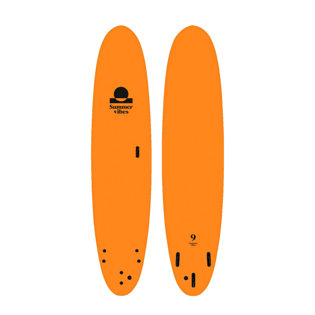 Summer vibes Longboard 9' Softboard – Orange / Black on white