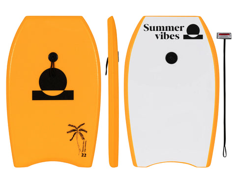 Summer vibes 22" Mini Boogie Board / Kick Board 56cm – Orange White on white