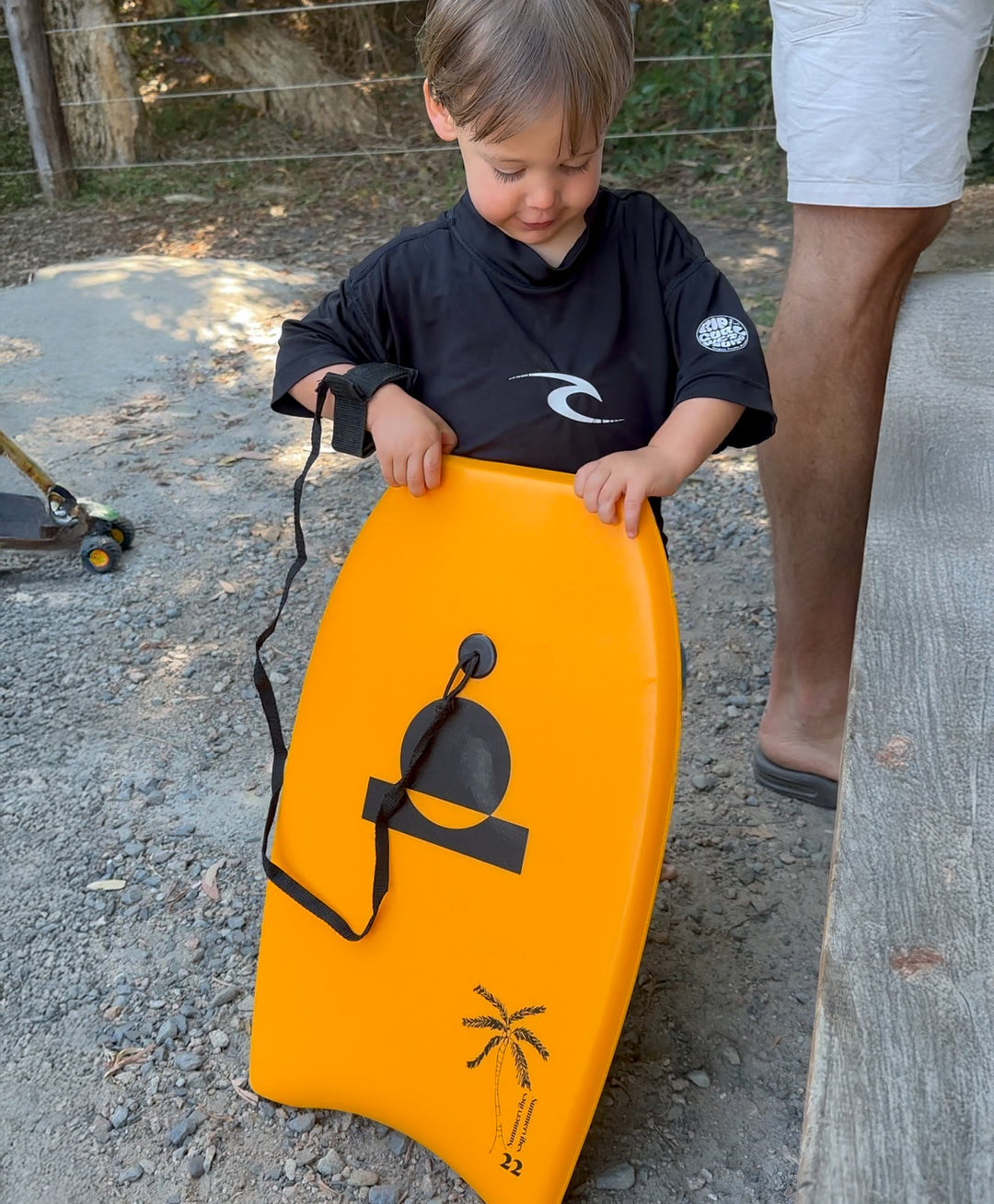 Summer vibes 22" Mini Bodyboard / Kick Board 56cm - Orange white