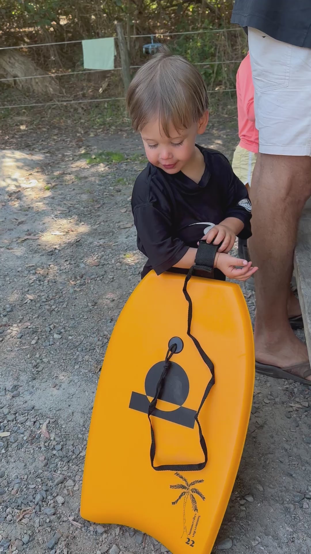 Summer vibes 22" Mini Bodyboard / Kick Board 56cm - Orange white