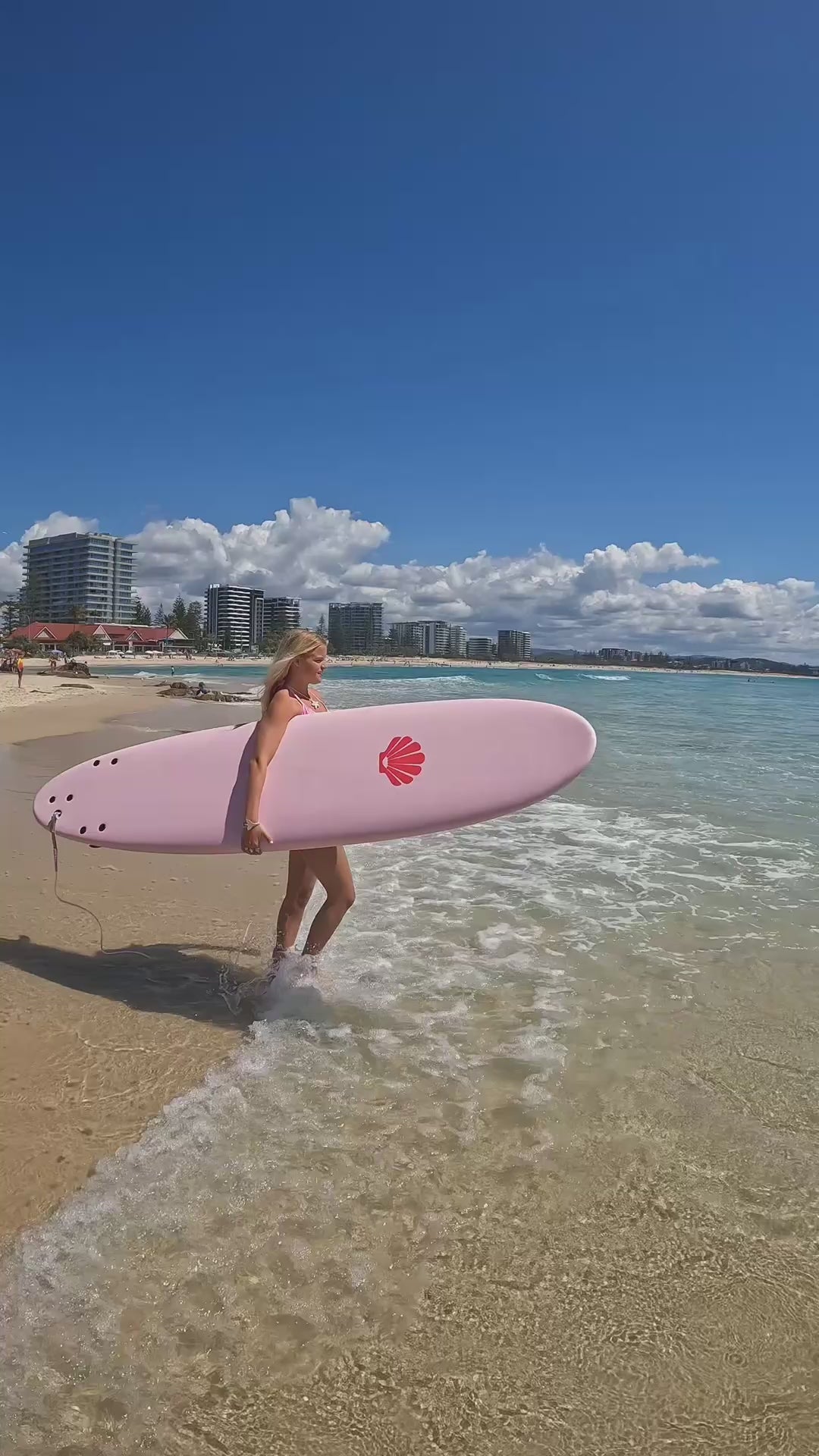 Summer vibes Longboard 9' Softboard - Pink white