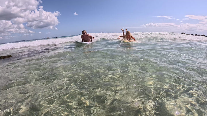 Summer vibes Mini Mal 8' Softboard - Light Yellow white