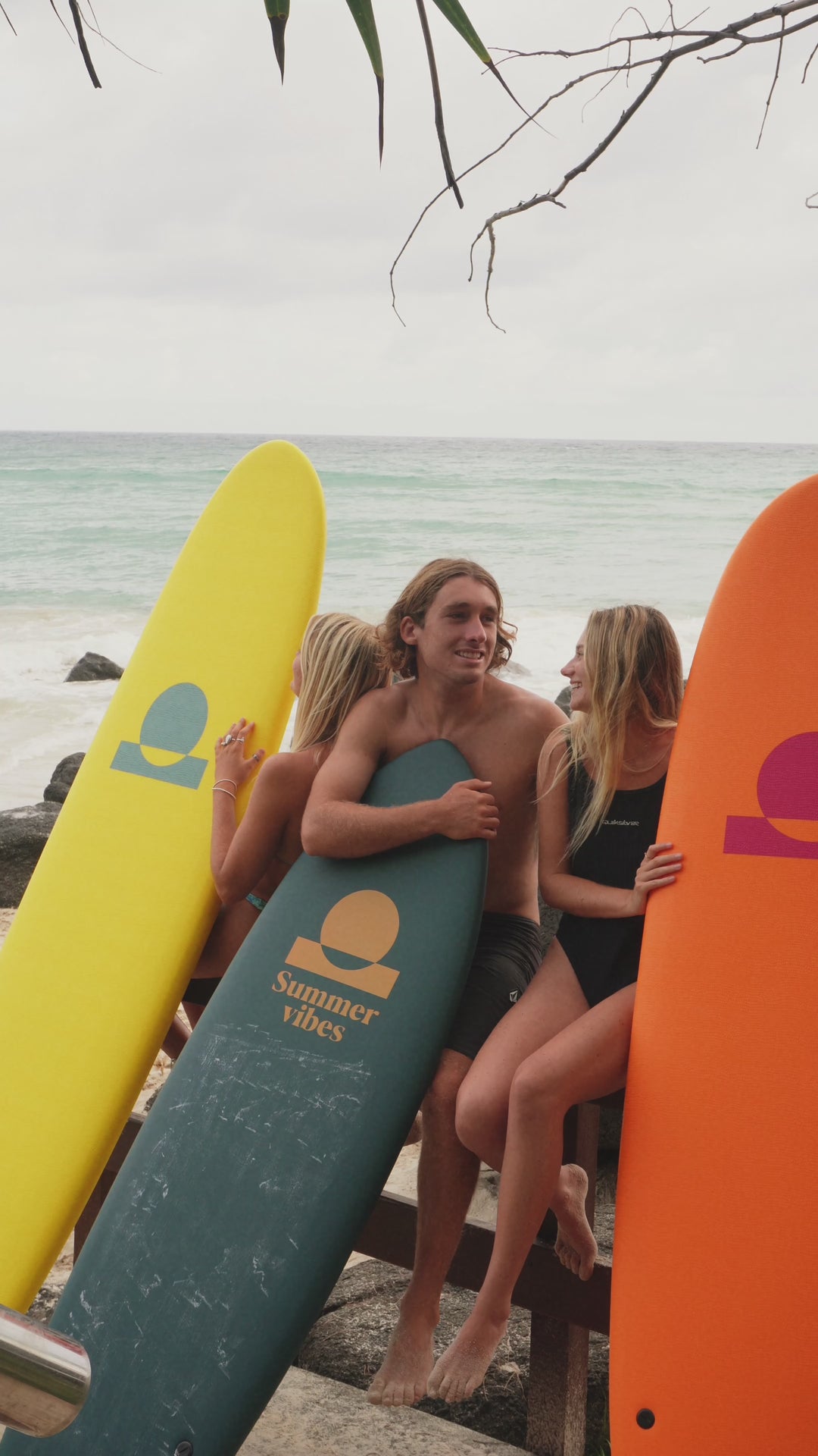 Summer vibes Stable Table Softboard with Handle - Yellow white