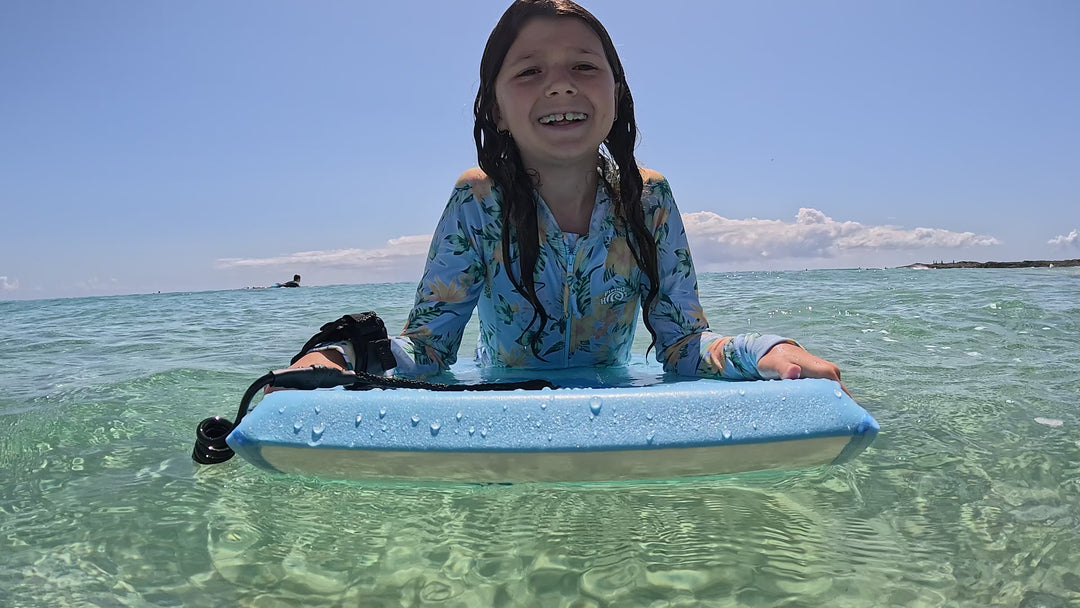 Summer vibes Grom 33" Bodyboard With Coil - Blue White