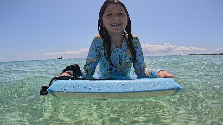 Summer vibes Grom 33" Bodyboard With Coil - Blue White